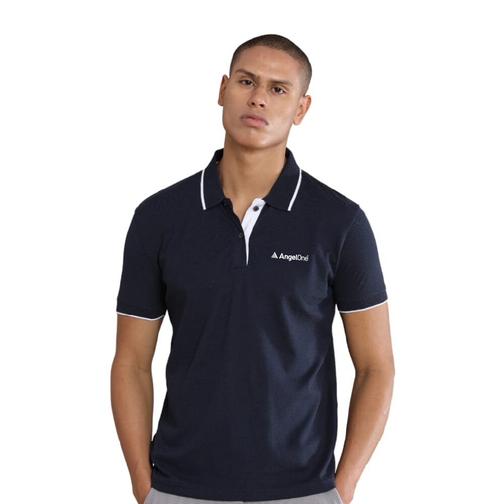 Greys&Blues Jacq Polo T-Shirt-Navy Blue with White Tipping